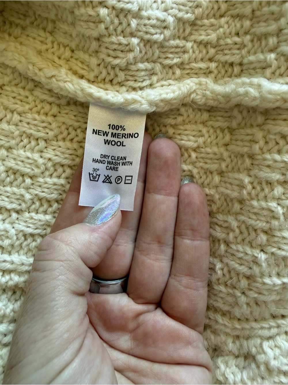 Merino wool fisherman Sweater - sz M - Picture 4 of 4